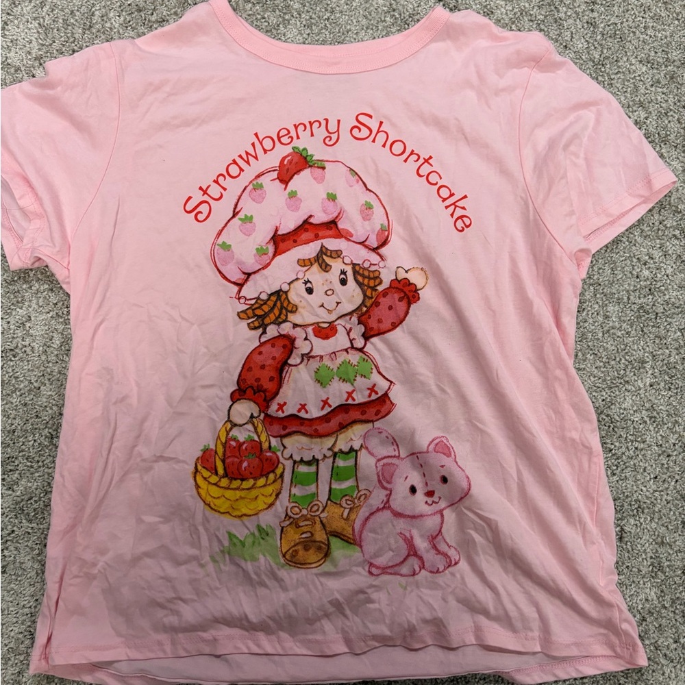 Strawberry Shortcake Pink Graphic Tee - Girls Short Sleeve